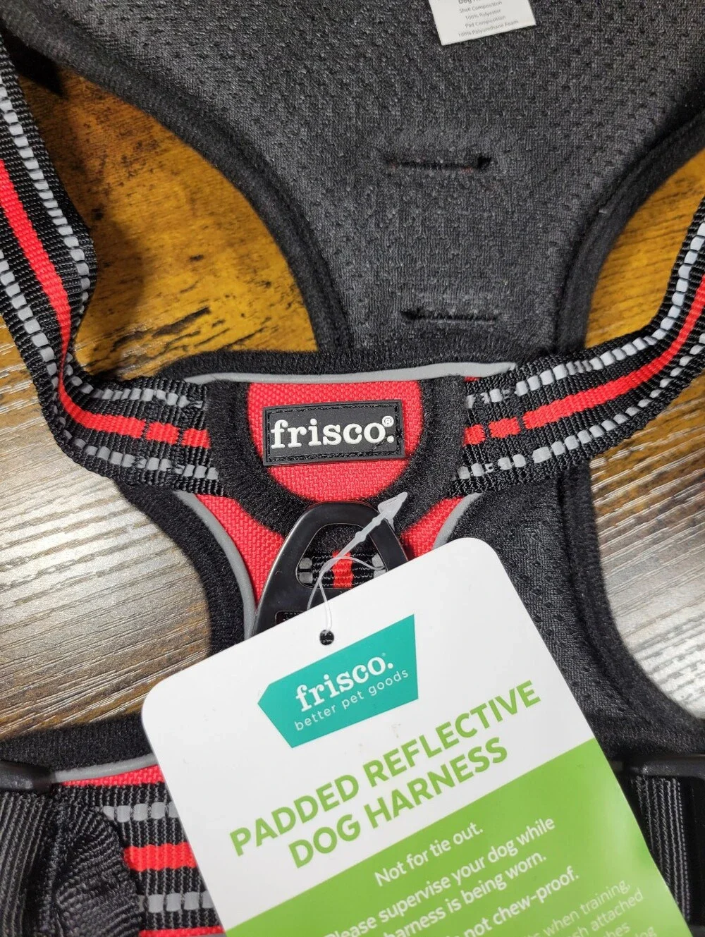 Frisco size medium Red and Black Reflective Dog Harness